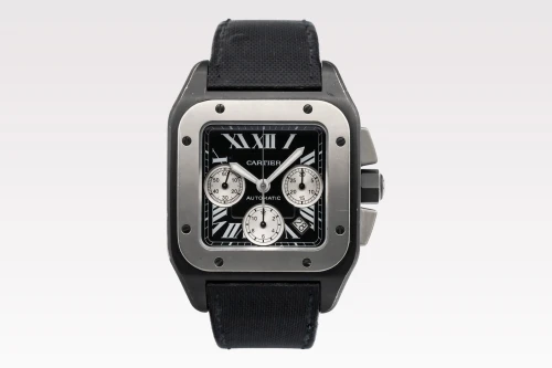 Cartier Santos 100 XL Chronograph 41.5mm Stainless Steel Black PVD Black Dial 3104